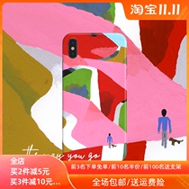 P20 watercolor xsmax Japanese XR phone case 8plus for Huawei female P30pro Apple X