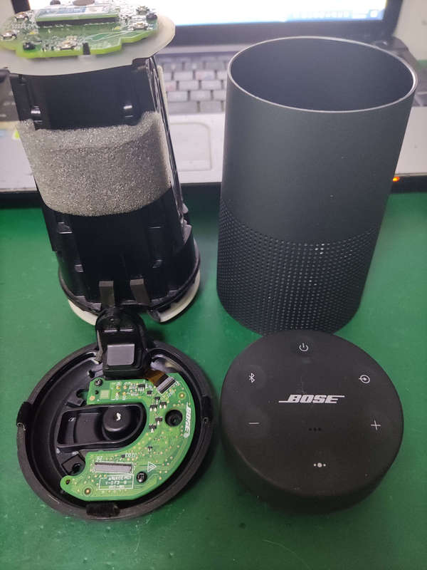 Professional Repair of Bose Audio Mini2 Revolve+ Speakers with Flashing Red Light and No Power on