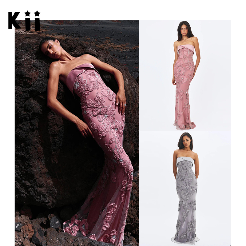 Kii Purchasing Agent Miss Circle Beaded Floral Embroidery Strapless Mermaid Dress Raphaela Kii Purchasing Agent Miss Circle Beaded Floral Embroidery Strapless Mermaid Dress Raphaela