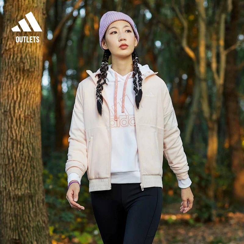Плотная бархатная куртка с молнией Adidas, согревающая
