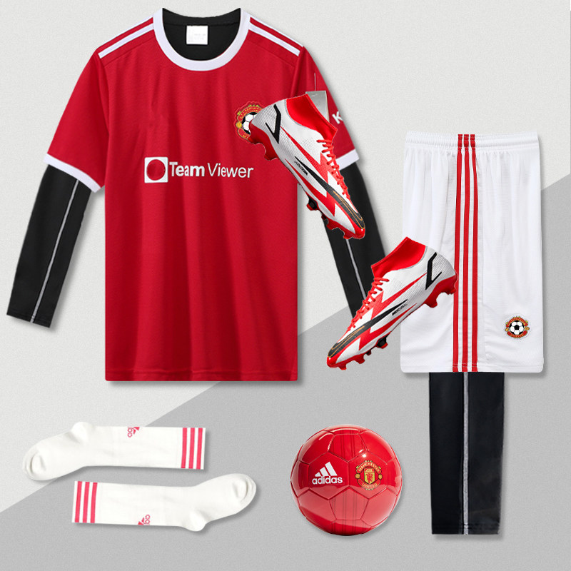 2022 new season Red Devils crockery Jersey Football Men's custom children's football suit set custom autumn winter training suit