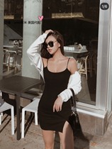  Now Brandy melville beaver Hailey the same stretch bag side split hem suspender dress