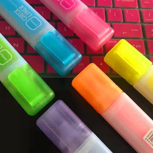 Large capacity color frosted student key marker fluorescent note number pen oblique thick