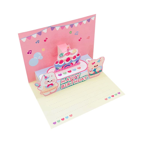 Мультяшная трехмерная открытка для друга, складные карточки на день матери, в 3d формате