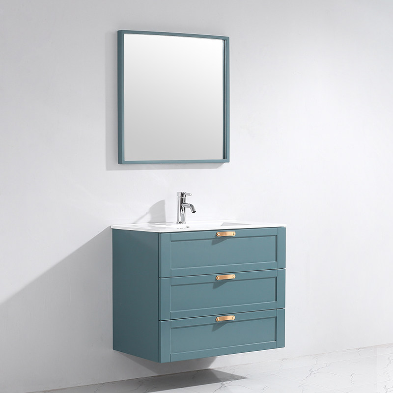 Nordic minimalist minimalist minimalist with light and luxurious Sumitomo full solid wood Pilahand bathroom Bathroom Cabinet Mirror Cabinet Combo Wash table