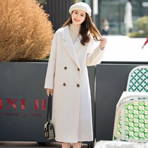 Double-sided woolen woolen coat for women 2024 autumn and winter new Korean style loose mid-length woolen woolen coat 6066