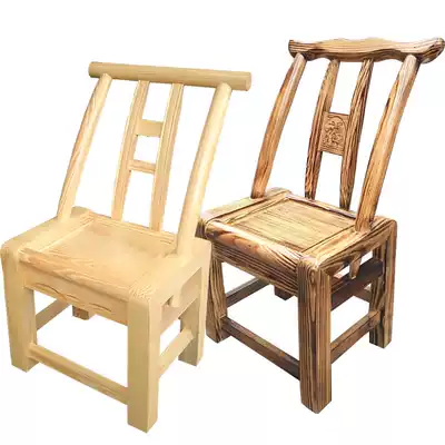 Old-fashioned rural pine chairs solid wood back chairs home wooden dining tables and chairs children's stools Leisure Farm leisure small chairs