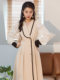 Suit dress women's spring and autumn high-end design sense niche French splicing fake two-piece waist slimming skirt temperament