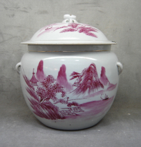Republic of China Carmine landscape porridge tank (not old package returned)