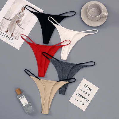A new style of European and American thong with a single thread, made of pure cotton, is perfect for sports, yoga and fitness, featuring a thin band