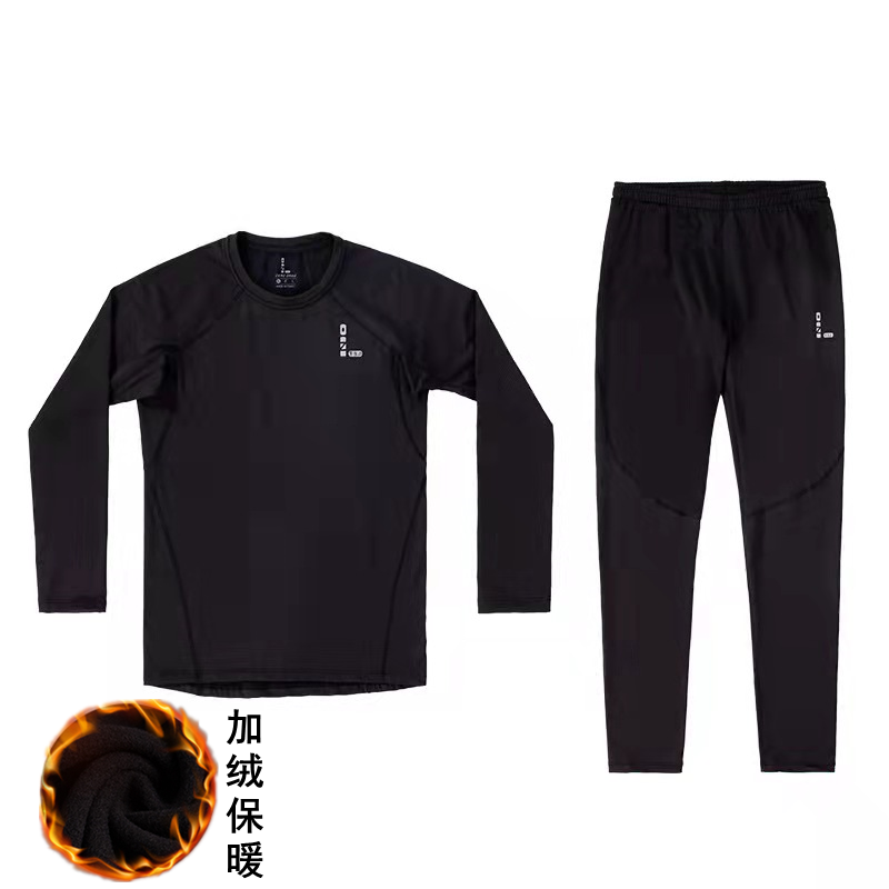 Zero Resistance Autumn Winter Plus Suede Sports Training Athletics Football Running Fitness Tight Long Sleeves Long Pants Suit Quick Dry Clothes