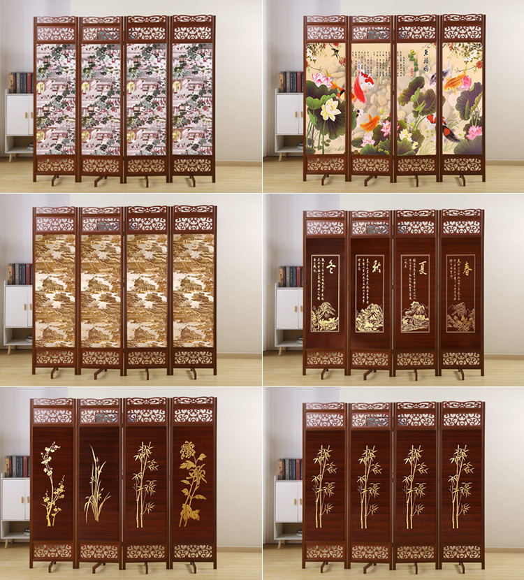 Rắn gỗ Trung Quốc màn hình cổ gấp di chuyển phân vùng khách sạn vách ngăn phòng khách huanghuali màn hình gấp màu - Màn hình / Cửa sổ giá vách ngăn gỗ sồi