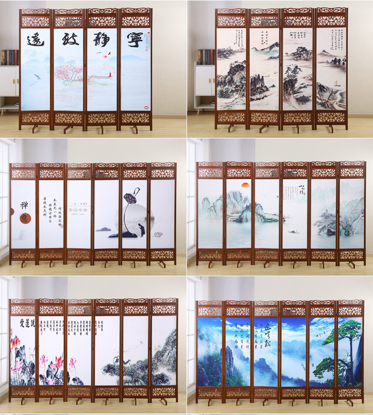 Rắn gỗ Trung Quốc màn hình cổ gấp di chuyển phân vùng khách sạn vách ngăn phòng khách huanghuali màn hình gấp màu - Màn hình / Cửa sổ giá vách ngăn gỗ sồi