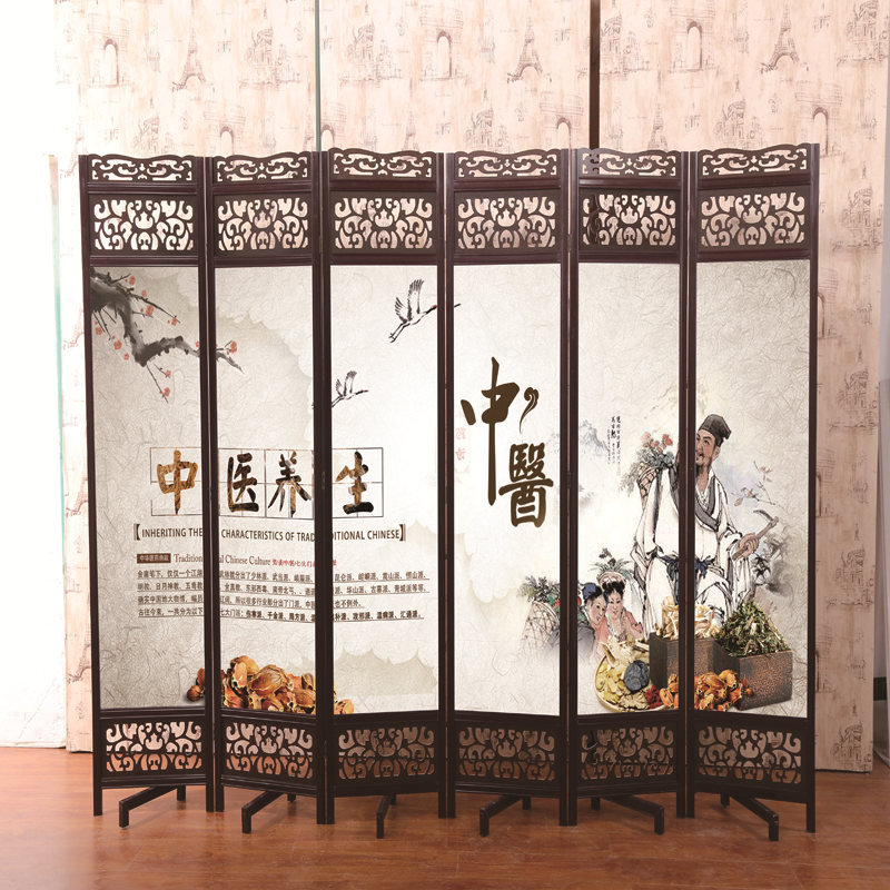 Màn hình mới Trung Quốc vẻ đẹp cổ y tế Trung y vật lý trị liệu massage chân tắm Meridian massage phân vùng di động gấp - Màn hình / Cửa sổ vách gỗ phòng khách