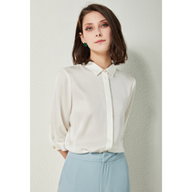 U N Q Light luxury quality French elegance 19 mmi heavy silk satin loose mulberry silk shirt top for women