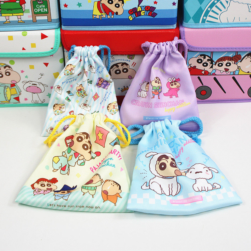 Foreign Trade Wax Pen Small New Bunch Pocket Containing finishing with rope Double face pattern Miscellaneous Student Portable Cartoon Cartoon