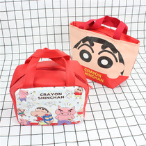 A small new insulation pack of crayons and a boxed lunch bag