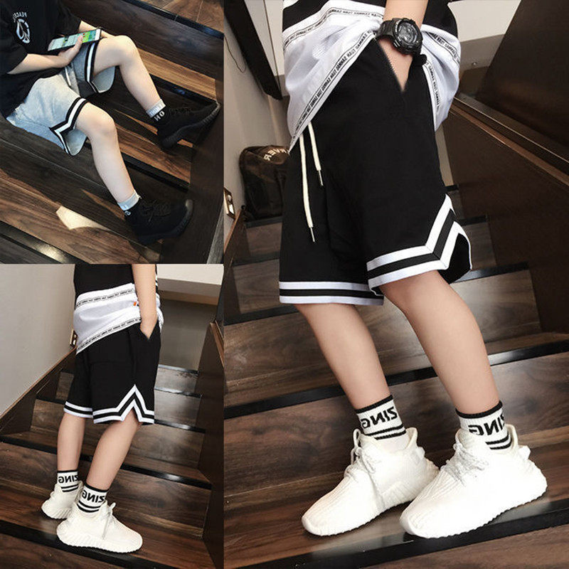 Boys' Cotton Athletic Shorts 2026 – 5" Thin Breathable Basketball Shorts for Middle & Older Kids – Loose Fit Summer Pants