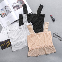 Lace bandeau sexy female horizontal bust chest anti-light base underwear bra camisole short thin summer wrap chest