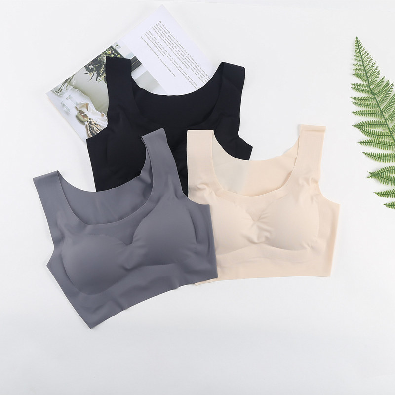 Japan-ROK piece-type unscarred underwear femme-free-wearing-breasted-breasted poly-size bra sleep sports bra