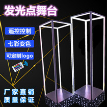  GOGO point stage Six-sided corner luminous bar LED props Square point dance stage Mobile round point stage