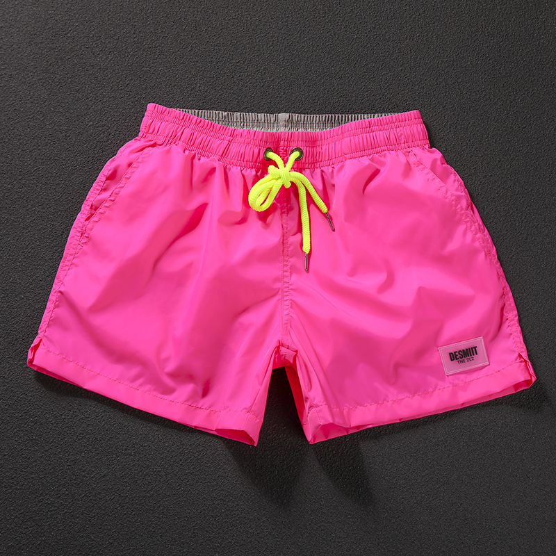 Men's Casual Pants, Summer Thin Style, Trendy Brand, Versatile, Loose, Quick-Drying Beach Shorts, Pink Sports Three-Quarter Shorts for Men