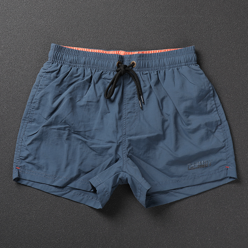 Summer Casual Sports Shorts, Three-Quarter Length, Men's Solid Color, Simple Basic Style, Quick-Drying, Suitable for Water Activities, Beach Shorts, Vacation