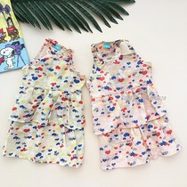 Japanese pet clothes dog cool summer hanging shirt cake skirt Daily single dog shirt
