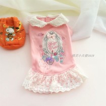 Pet princess dress Daily single pet clothes plus velvet dog clothes light luxury brand embroidery