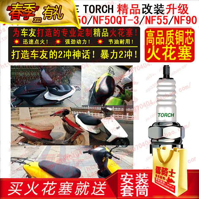 TORCH copper core spark plug for 2-stroke south NF50 NF50QT-3 NF55 NF90 pedal motorcycle