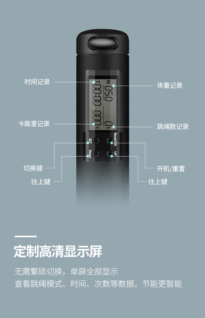 Скакалка 中考专用跳绳2019初中生体育考试智能电子计时计数器专业钢丝绳
