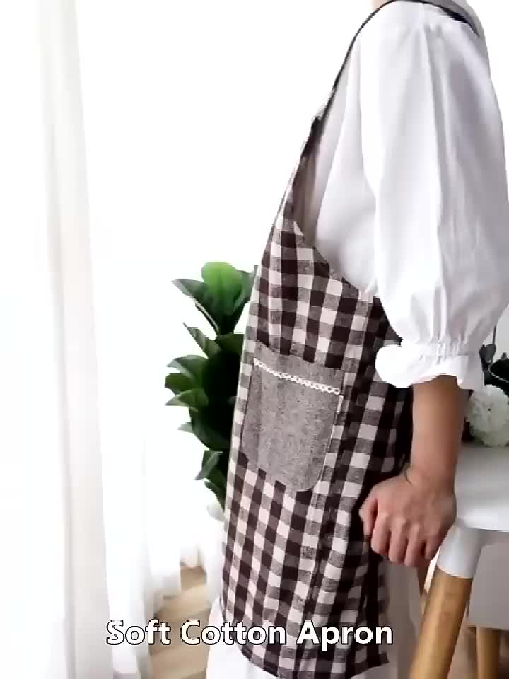 plaid cooking apron