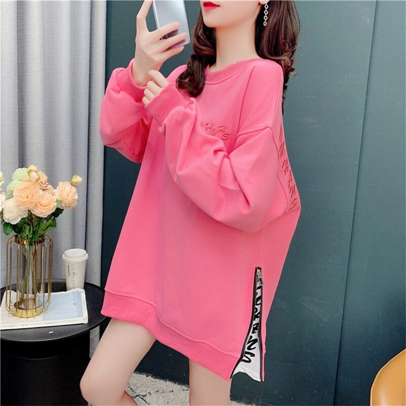 Pregnant Woman Sweatshirt Shade Fashion Loose Pregnancy Mid Fat Mm Outer Wearing Blouse Spring And Autumn Clothes Netting Red Tide