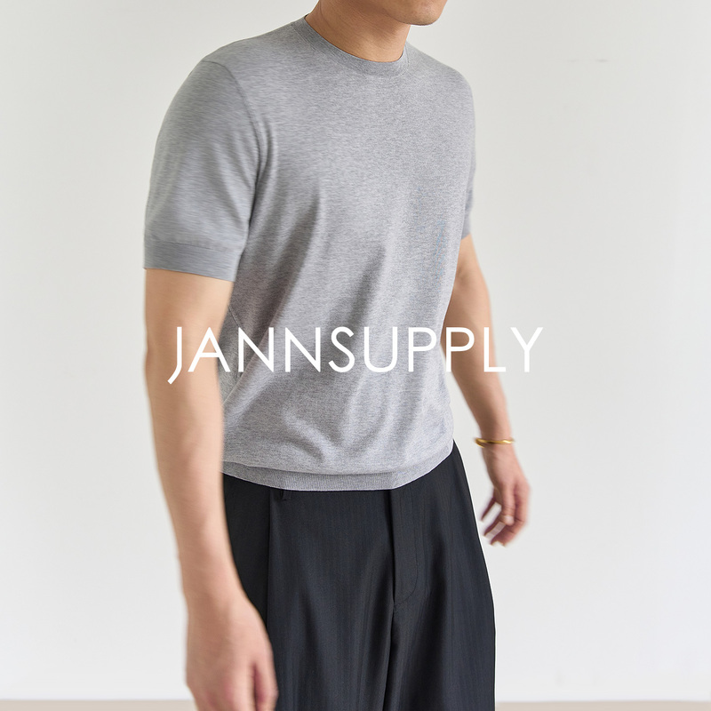 Jannsupply Imported Emilcotoni from Italy, Which Contains Anti-Counterfeiting Giza45 Egyptian Cotton Knitted Short-Sleeved T-Shirt Jannsupply Imported Emilcotoni from Italy, Which Contains Anti-Counterfeiting Giza45 Egyptian Cotton Knitted Short-Sleeved T-Shirt