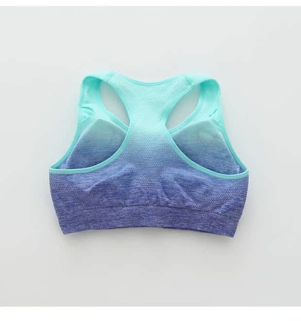 Thời trang mới gradient màu thủy triều nữ thể dục yoga thể thao không có vòng thép với miếng đệm ngực chống sốc thoải mái đồ lót áo bra tập yoga