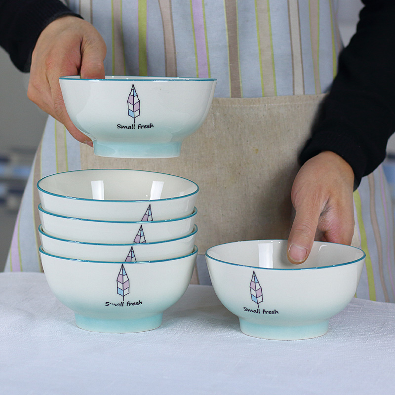 Home 5 5 Inch Dining Bowl Bone China High Foot Salad Bowl Personality Eu Style Ceramic Bowl Fashion Minima Big Soup Bowl