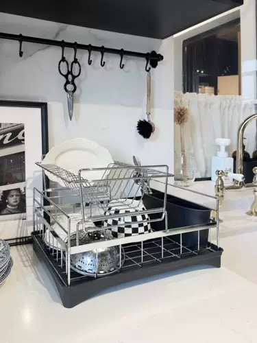 Livingbank Baohaus Kitchen Citchen Basket Steel Dripe Basketball Mid -Add Silver Bowl House Water Cup Double -Layer Set