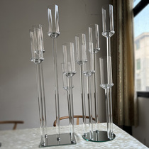Five-head European crystal candlestick wedding road guide props home model room KTV hotel decoration candlestick ornaments