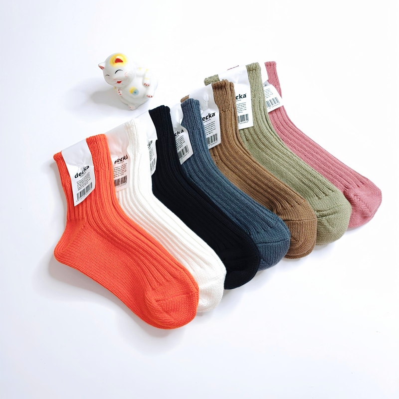 In Stock Decka Low Gauge Rib Socks Made in Japan Unisex Mid-Calf Solid Color Pure Cotton Socks In Stock Decka Low Gauge Rib Socks Made in Japan Unisex Mid-Calf Solid Color Pure Cotton Socks