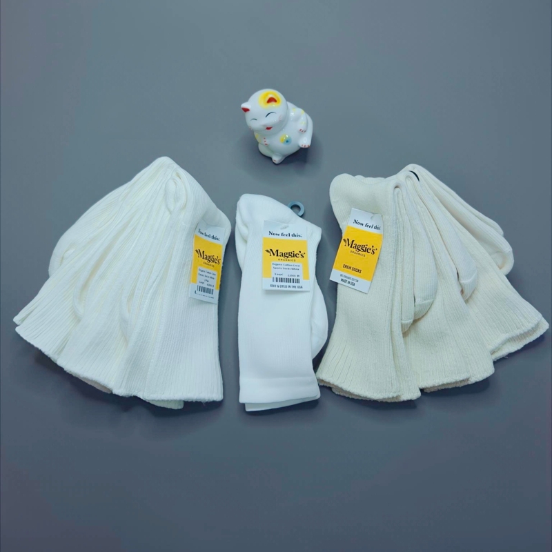Popeye Features Maggie's Orangics, American-Made, Unisex Organic Cotton Thin Solid Color Socks