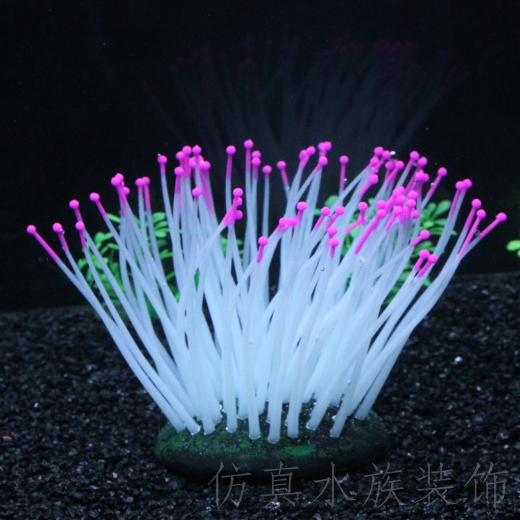 Luminous anemone fish tank simulation aquarium landscaping decoration soft coral marine jellyfish animal fake sea urchin