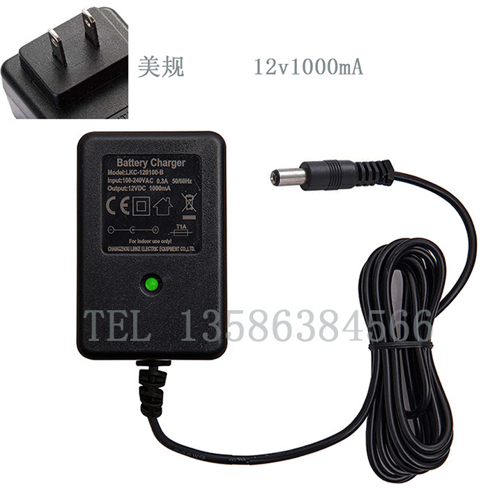 Запчасти для детского транспорта 圆孔通用遥控玩具车6v/12v充电器，美.英.澳.欧规的电池充电器 21st scooter