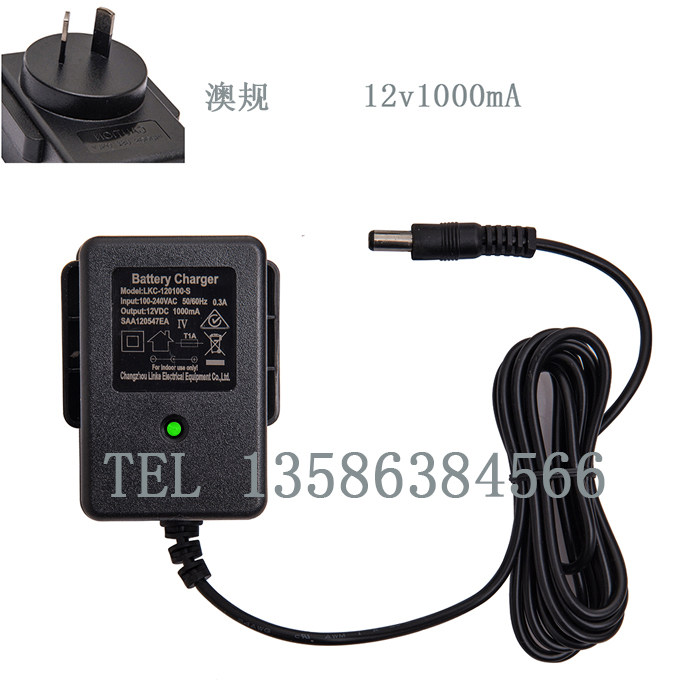 Запчасти для детского транспорта 圆孔通用遥控玩具车6v/12v充电器，美.英.澳.欧规的电池充电器 21st scooter