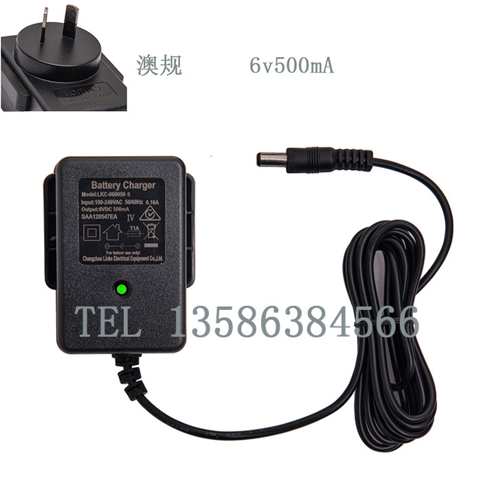 Запчасти для детского транспорта 圆孔通用遥控玩具车6v/12v充电器，美.英.澳.欧规的电池充电器 21st scooter