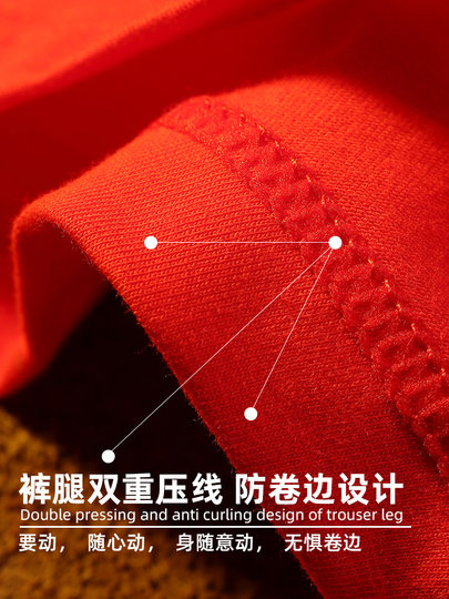 Japanese Men's Red Cotton Antibacterial Mid-Waist Lettered Simple Sports Boxer Briefs for the Year of the Zodiac