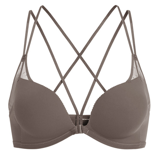 Japanese Front-Clasp Bra for Women with Small Busts, Sexy and Comfortable, Wireless Bra Set That Gathers Side Breasts and Enhances Back Appearance