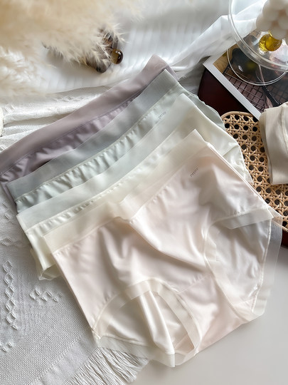 Японское нижнее белье из модала, женские антибактериальные трусы из чистого хлопка с промежностью, тонкие дышащие молодежные бесшовные кружевные трусы со средней талией из ледяного шелка