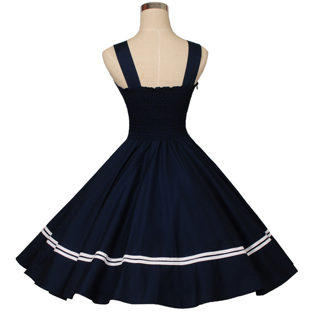 swing cotton dresses 50s Style Cotton Midi Swing Dress