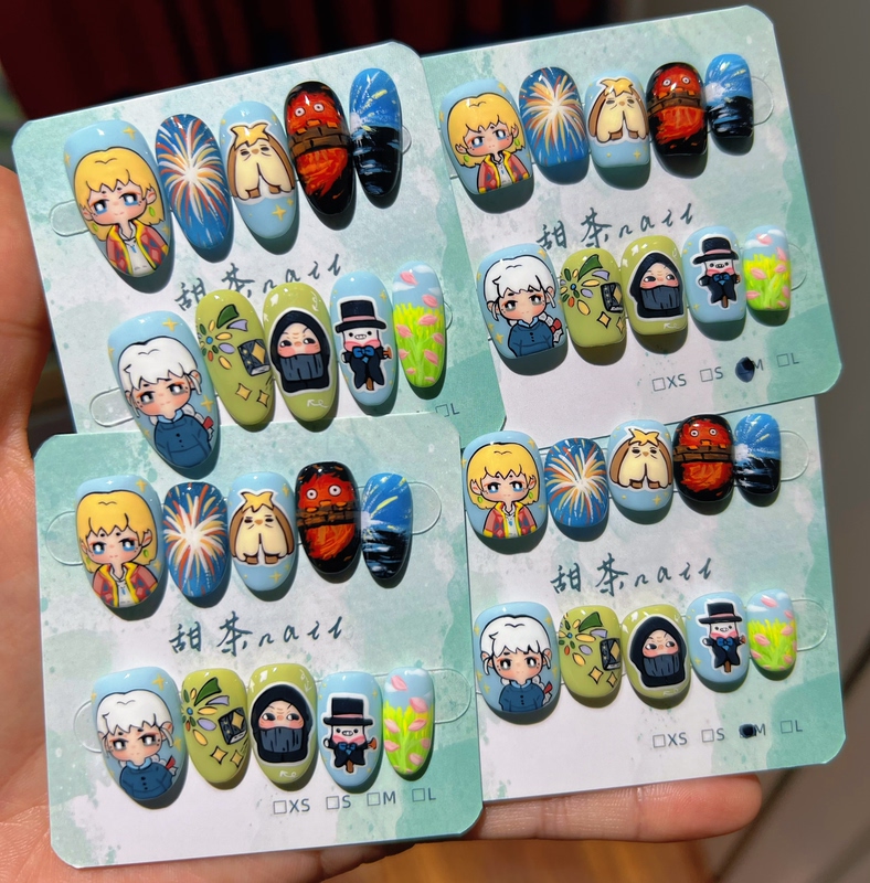 "Sweet Tea Handmade Nails" Howl's Moving Castle, Cute Q-Version