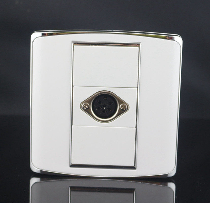 86 type welding 6-hole hand-in-hand conference microphone female seat six-hole six-core conference socket weak current information panel